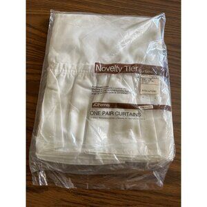 JC Penney Novelty Tier Curtains one pair 68”x36” vintage